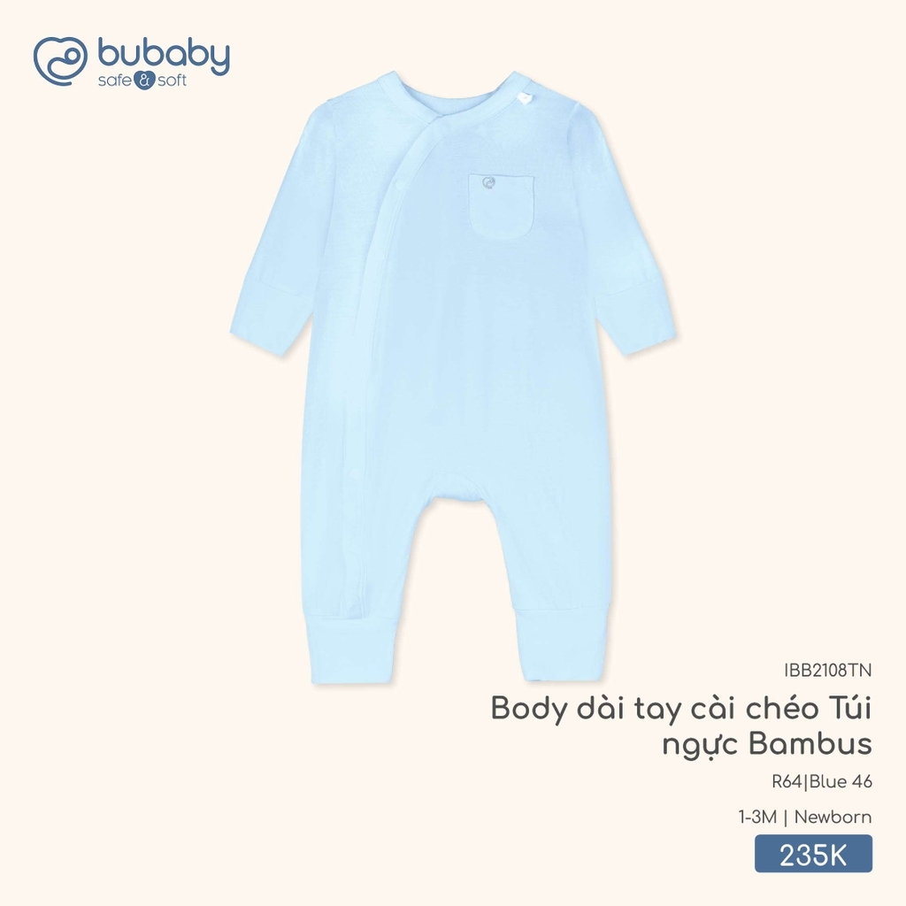Body dài tay cài chéo Túi ngực Bambus IBB2108TN