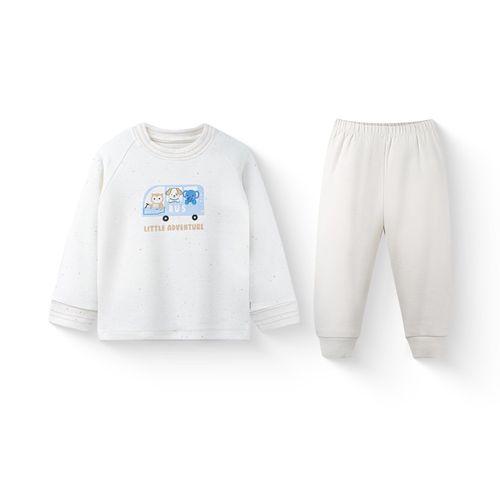 Bộ dài tay raglan cổ tròn nỉ bông Little Adventure ICT110400