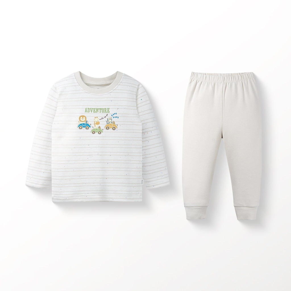 Bộ dài tay cổ tròn nỉ bông Little Adventure Bubaby ICT110401