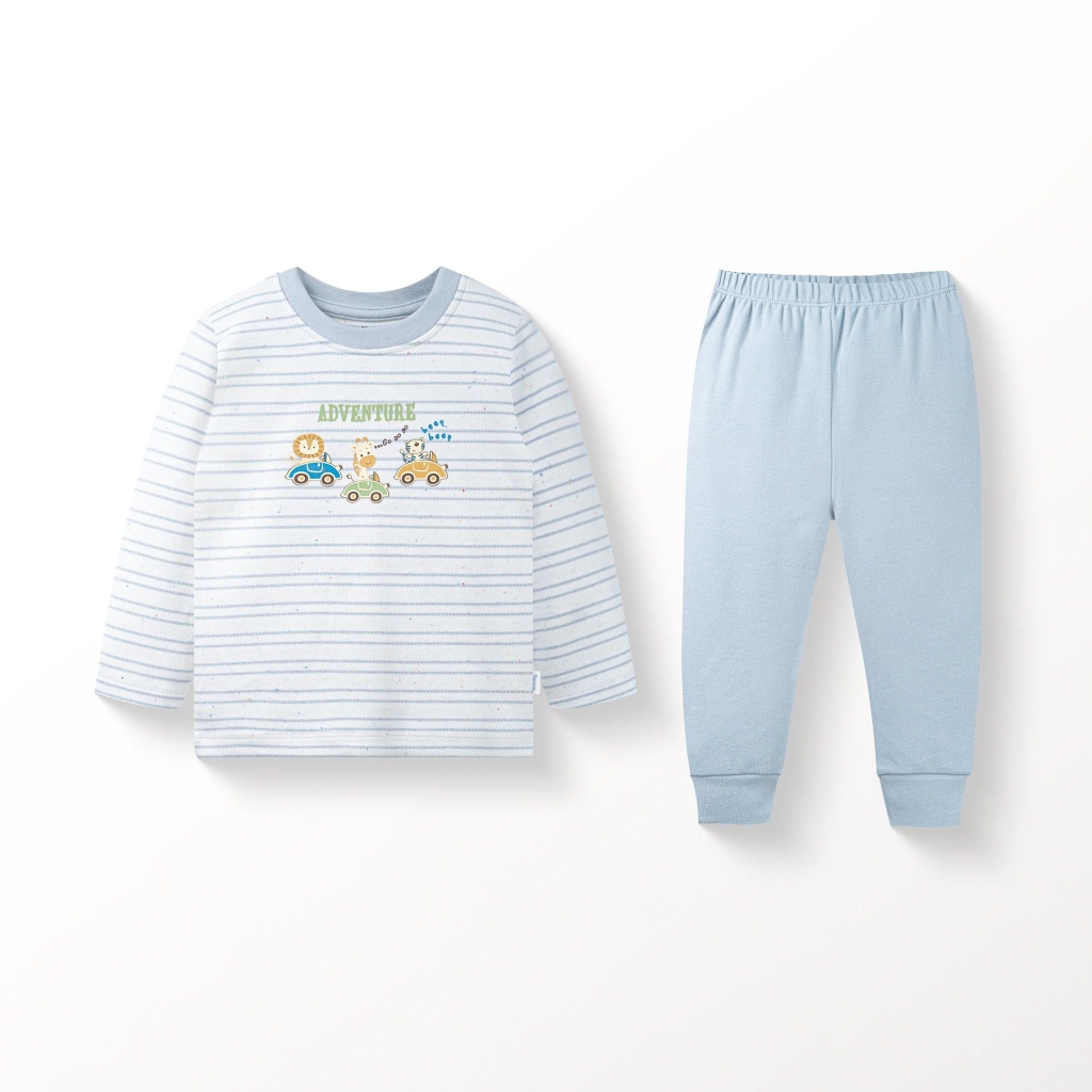 Bộ dài tay cổ tròn nỉ bông Little Adventure Bubaby ICT110401
