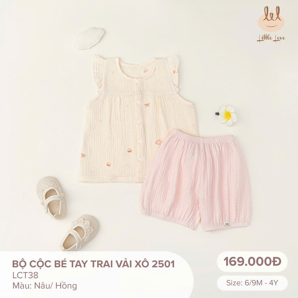 Bộ cộc tay vải xô in sư tử LCT38