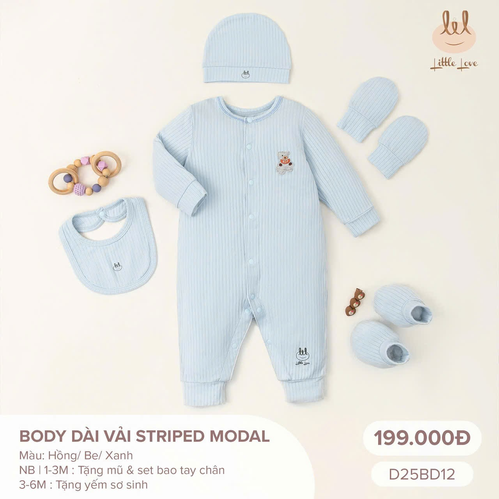Body dài vải striped modal D25BD12