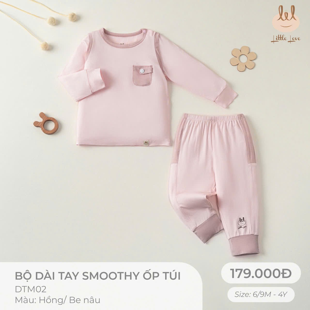 Bộ dài tay smoothy ốp túi DTM02