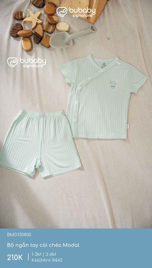 Bộ ngắn tay cài chéo Bubaby BMD130800