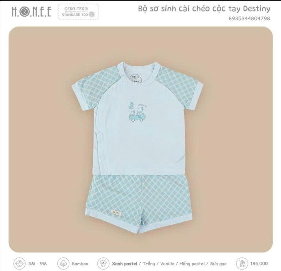Bộ sơ sinh cài chéo cộc tay Destiny - 804798