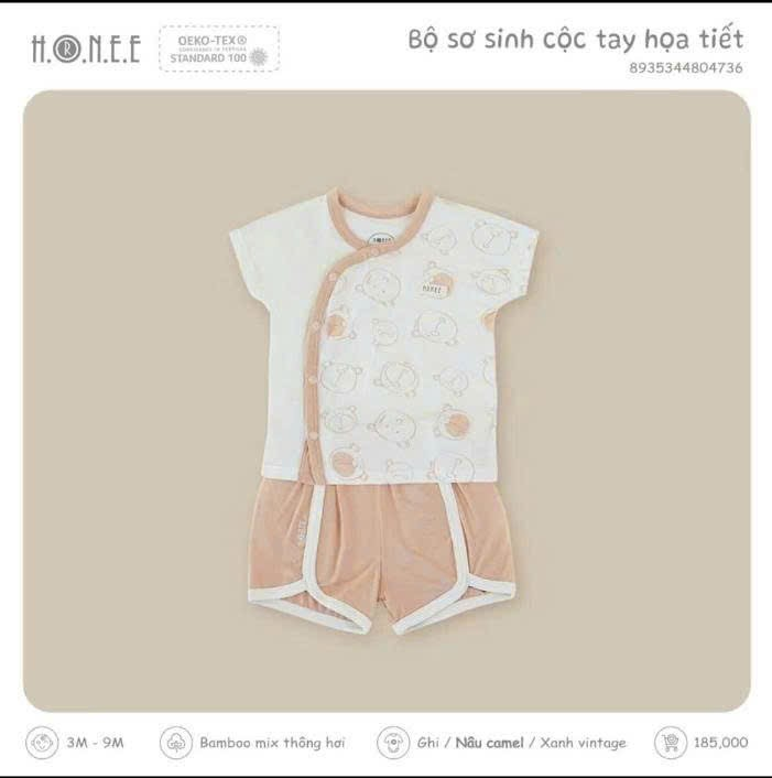 Bộ sơ sinh cộc tay họa tiết - 804736