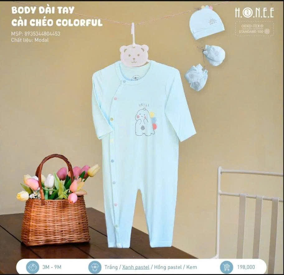 Body dài tay cài chéo Colorful - 804453