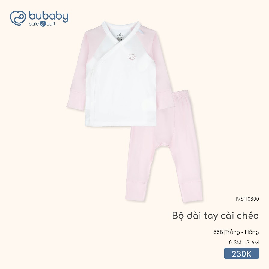Bộ dài tay cài chéo Bubaby IVS110800