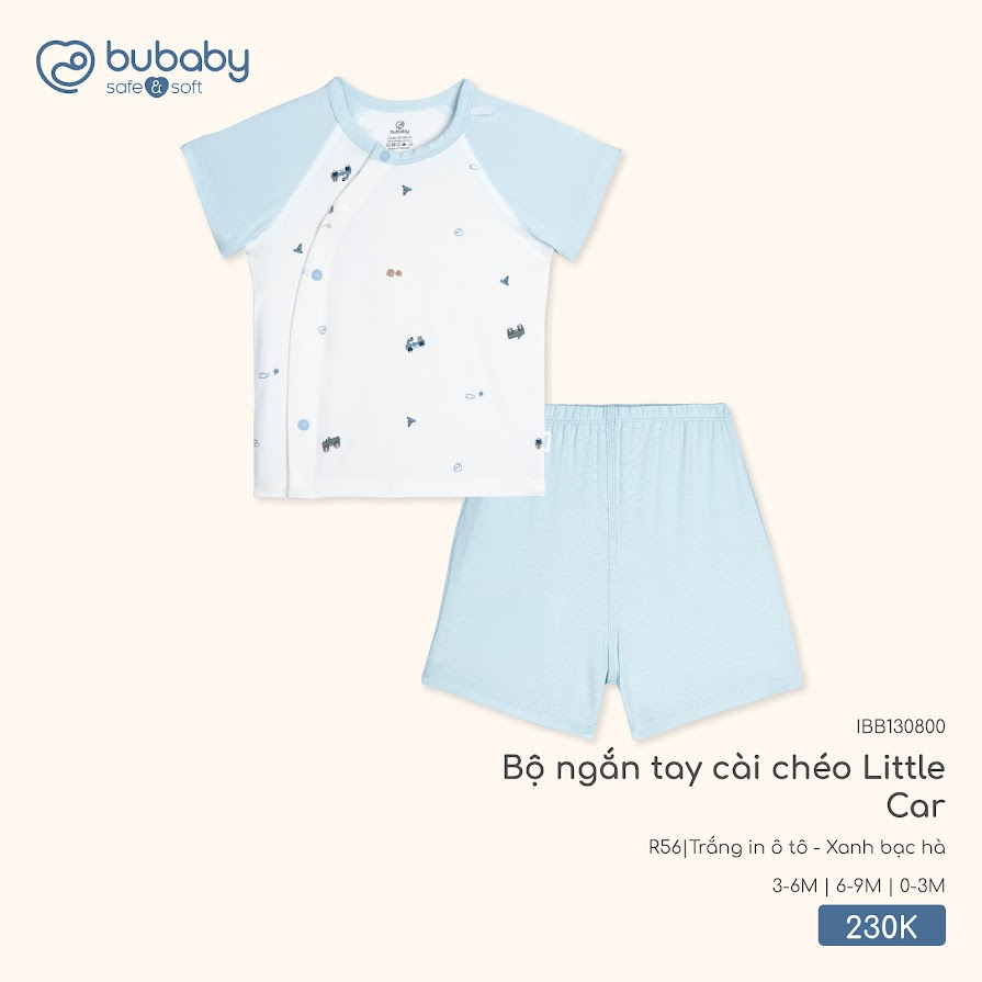 Bộ ngắn tay cài chéo Little Car IBB130800