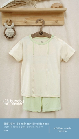 Bộ Ngắn Tay Cài Vai Bambus Bubaby BBB130110