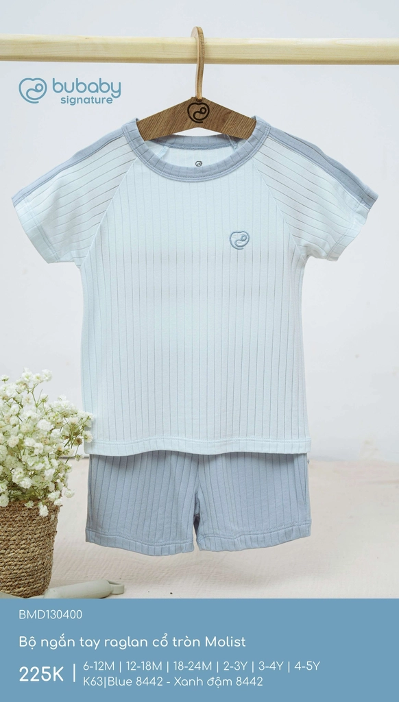 Bộ Ngắn Tay Raglan Cổ Tròn Molist Bubaby BMD130400