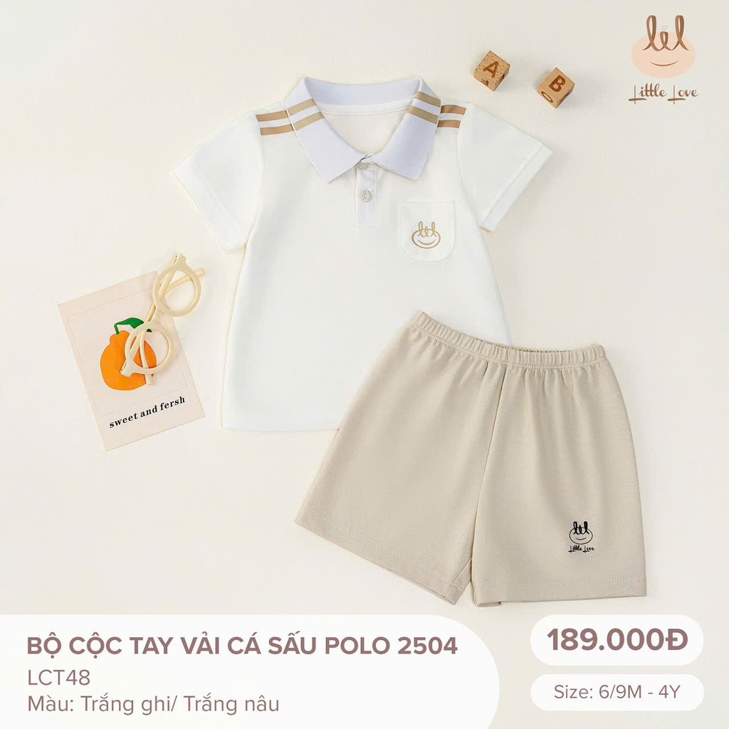 Bộ Cộc Tay Vải Cá Sấu Polo LCT48