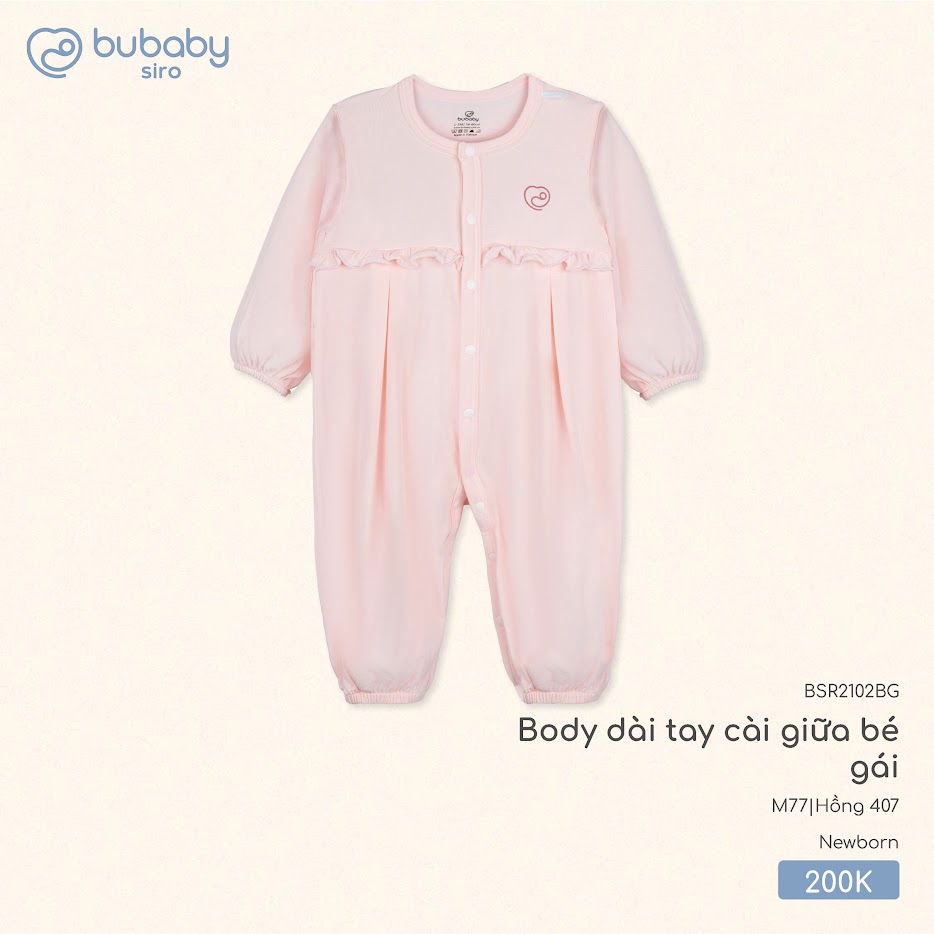 Body dài tay cài giữa bé gái BSR2102BG