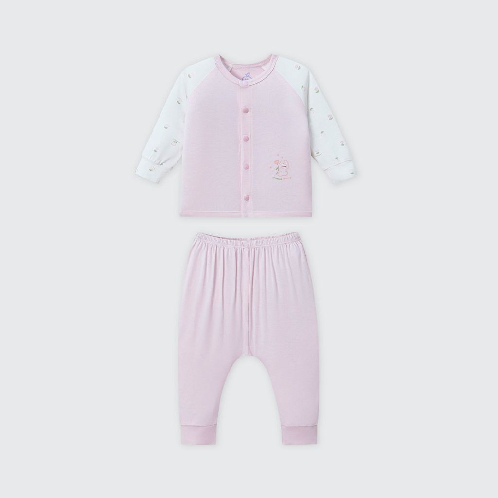 Bộ dài tay cúc thẳng La Pomme mềm mịn đón con yêu