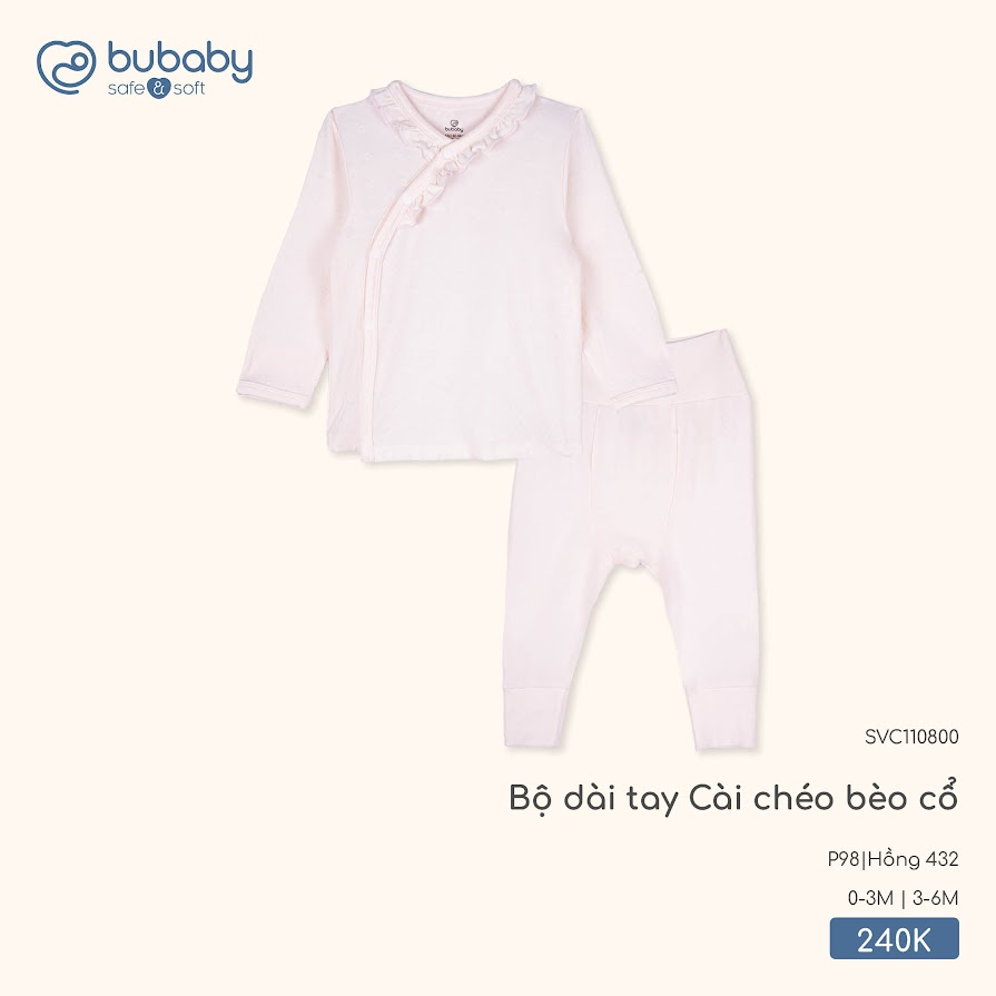 Bộ dài tay Cài chéo bèo cổ Bubaby SVC110800