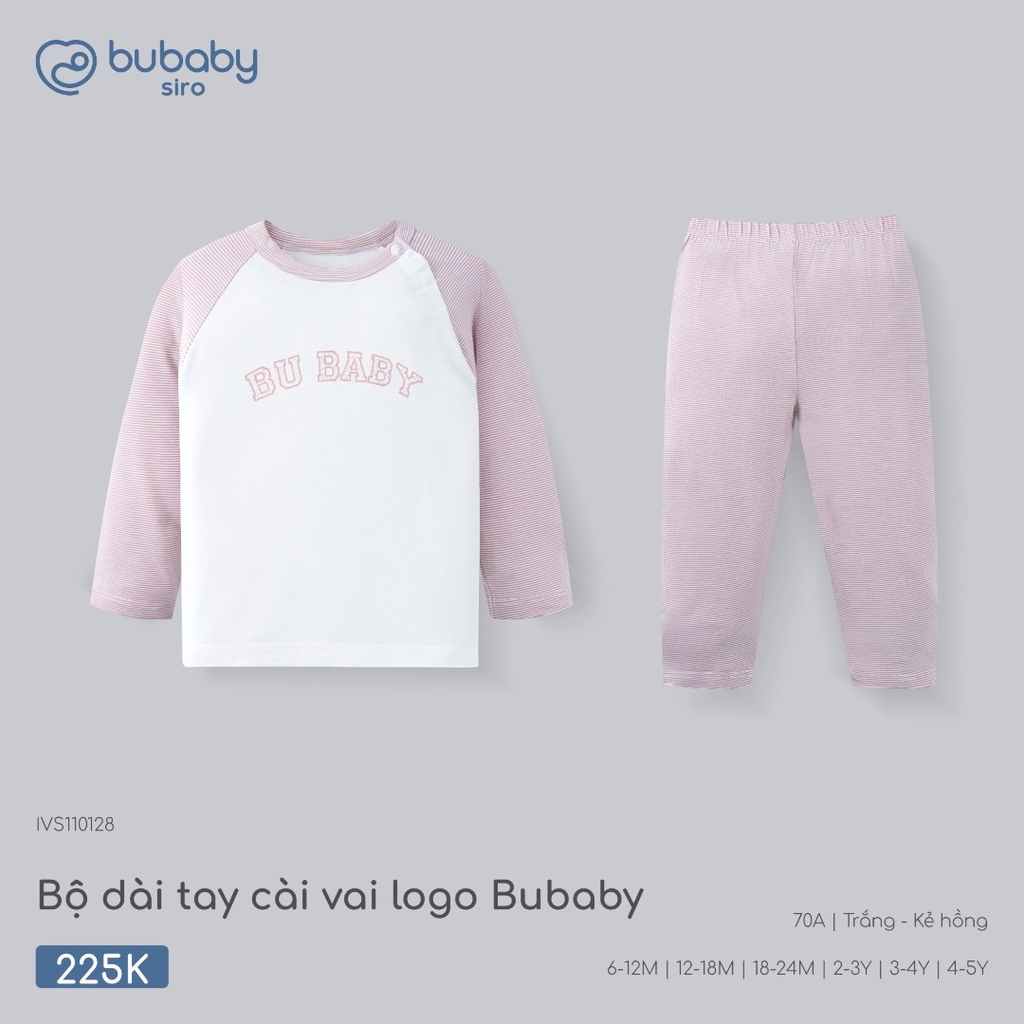 Bộ dài tay cài vai logo Bubaby IVS110128