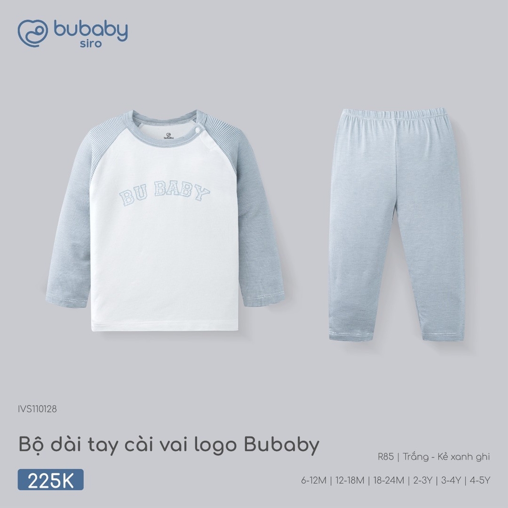 Bộ dài tay cài vai logo Bubaby IVS110128