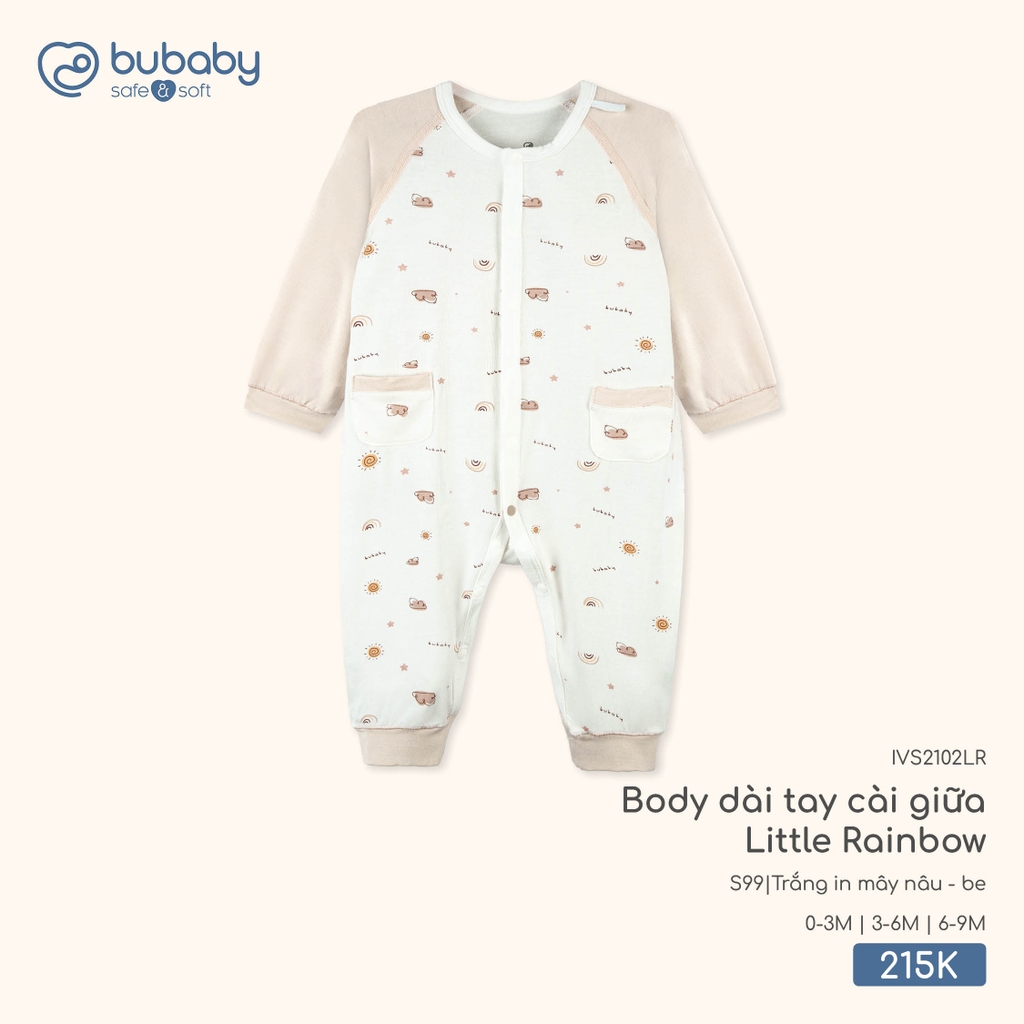 Body dài tay cài giữa Little Rainbow IVS2102LR