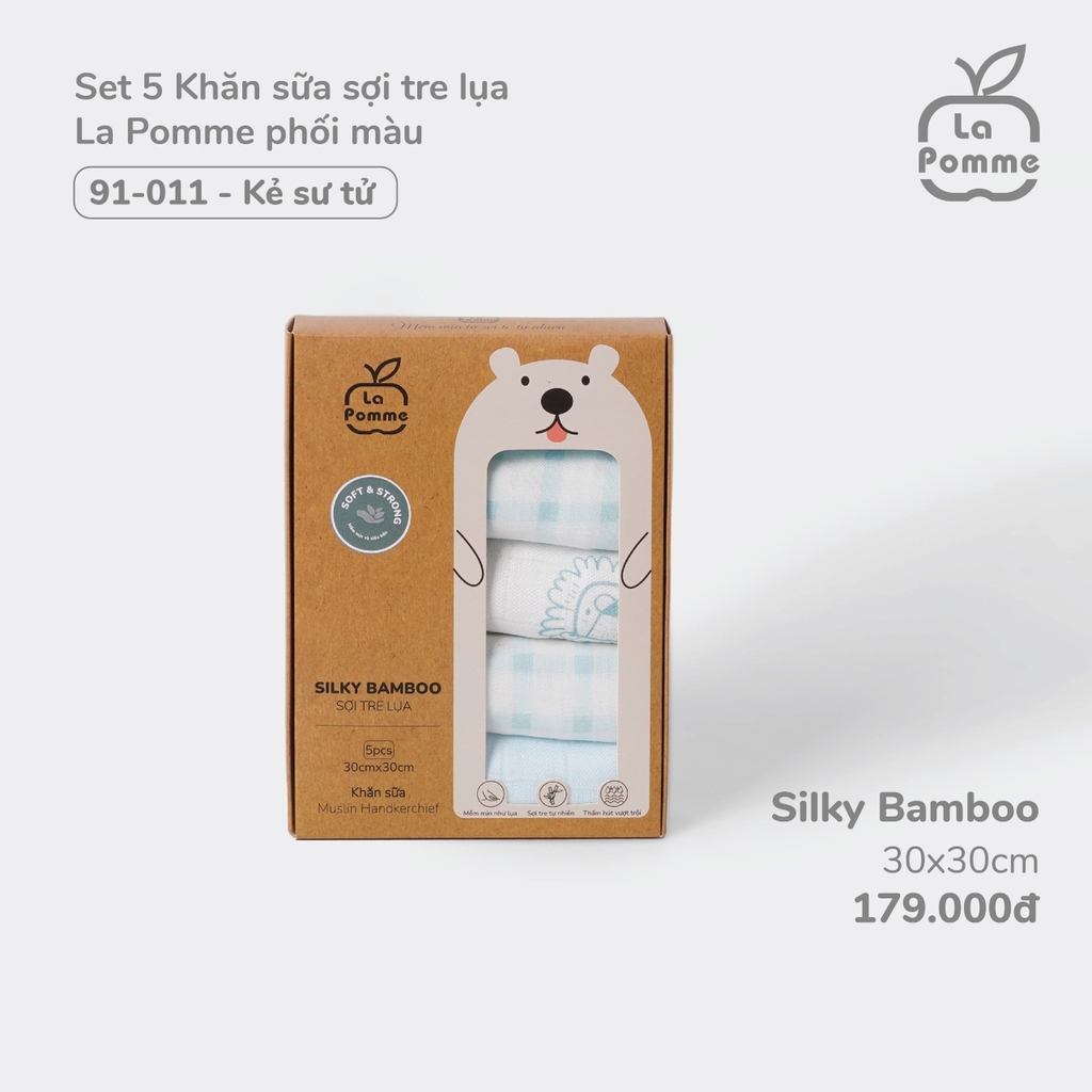 Set 5 Khăn Sữa Sợi Tre Lụa La Pomme Phối Màu 91011
