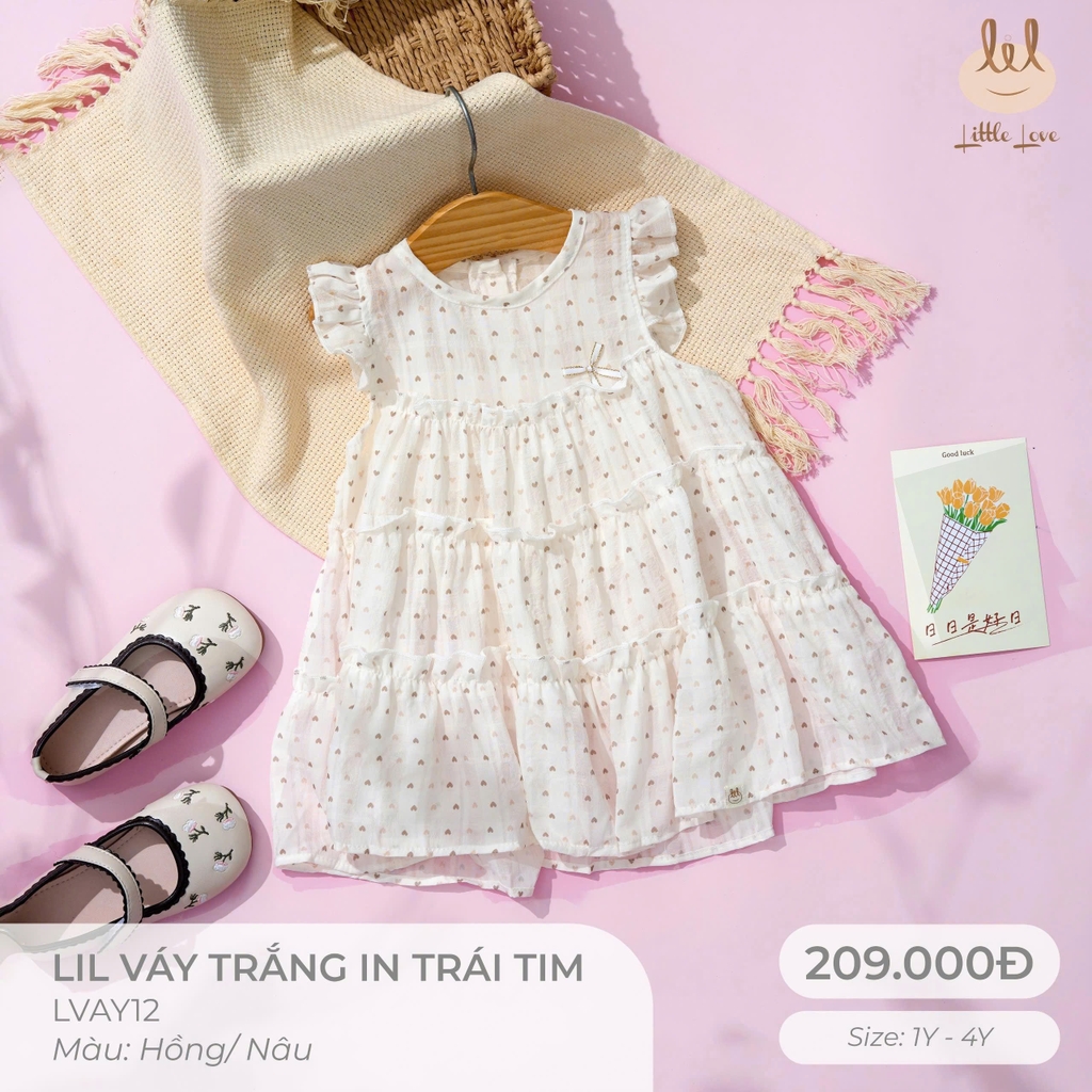 Váy trắng in trái tim LVAY12