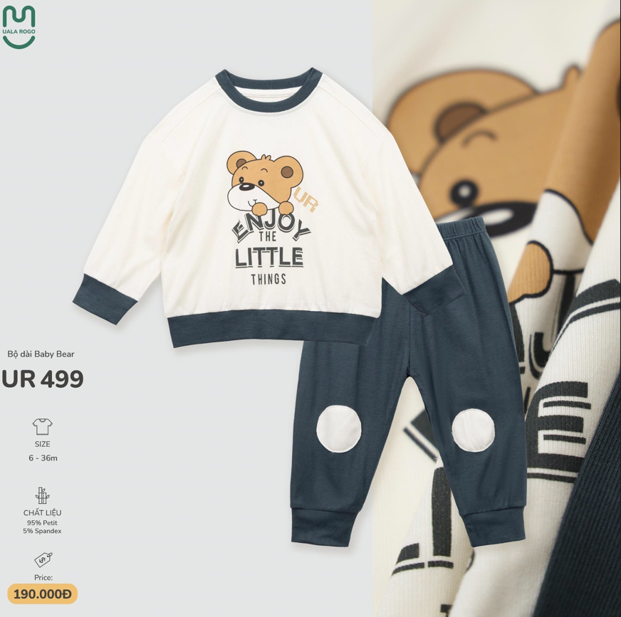 Bộ dài tay Uala petit họa tiết gấu UR499