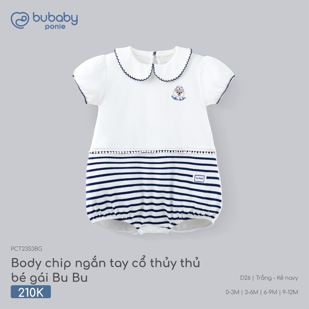 Body chip ngắn tay cổ thủy thủ bé gái Bu Bu PCT2353BG