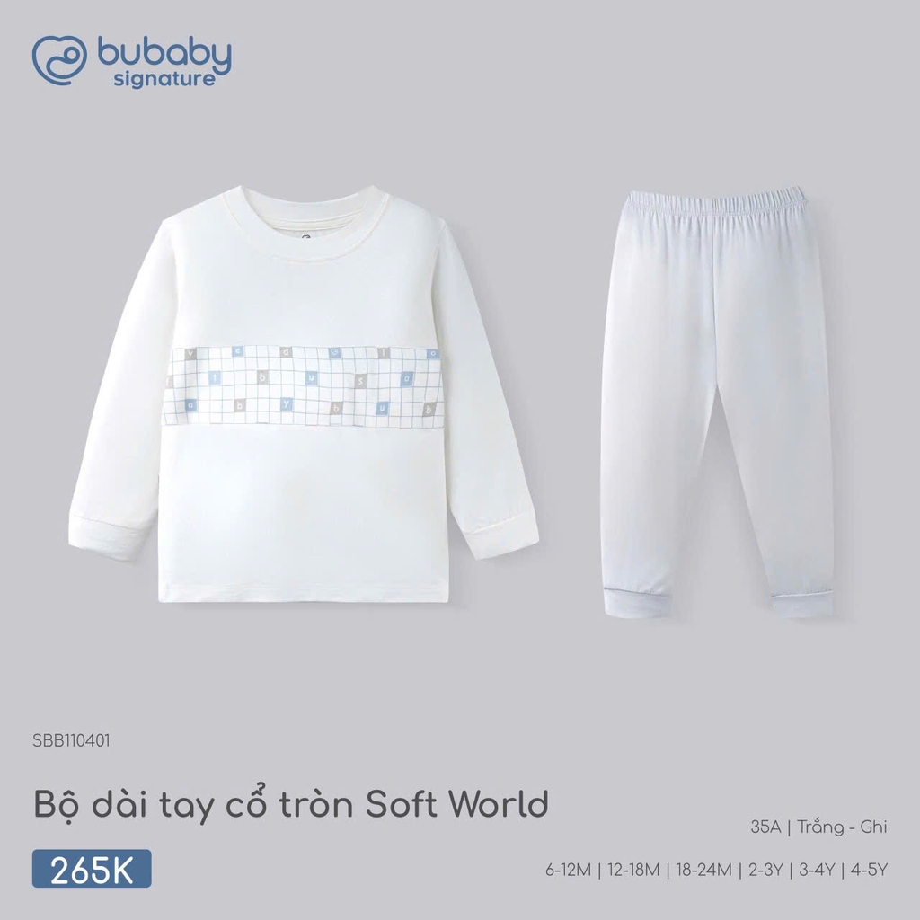 Bộ dài tay cổ tròn Soft World SBB110401