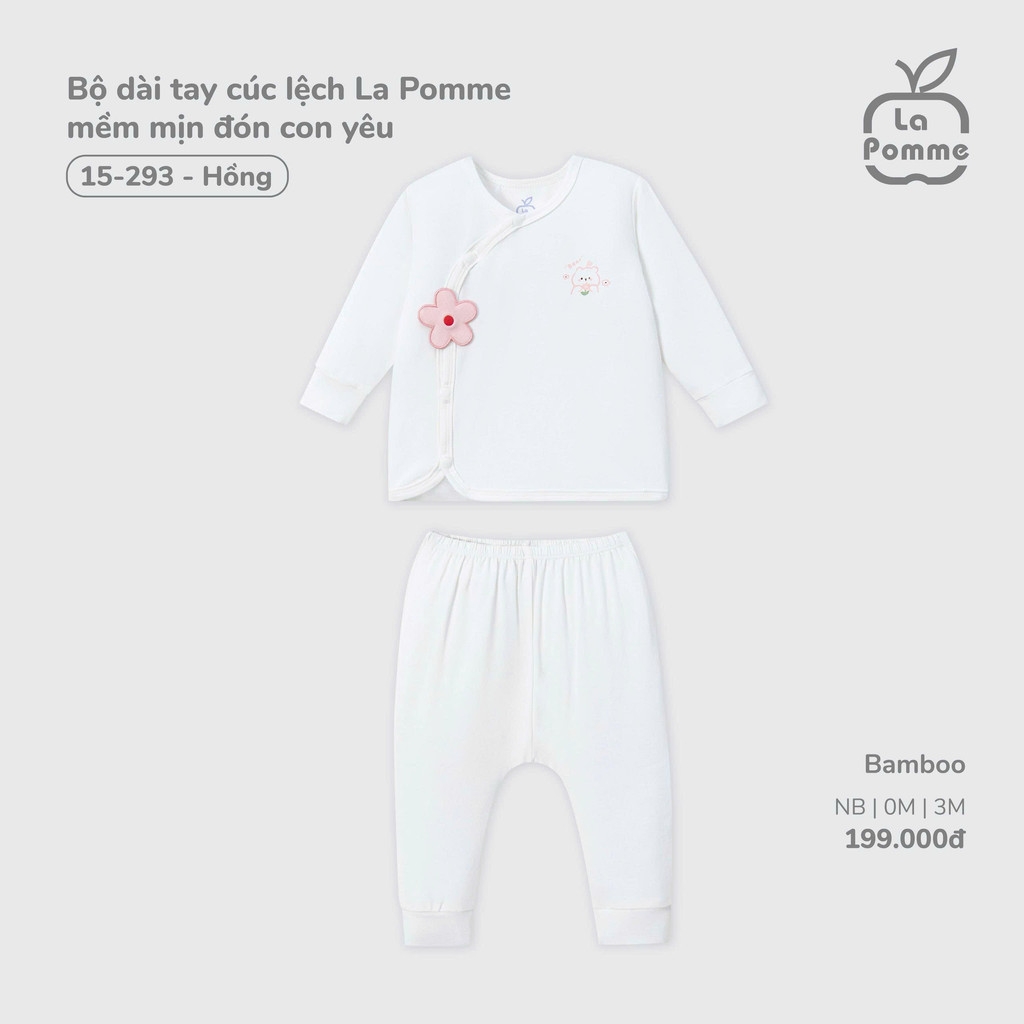 Bộ dài tay cúc lệch La Pomme mềm mịn đón con yêu