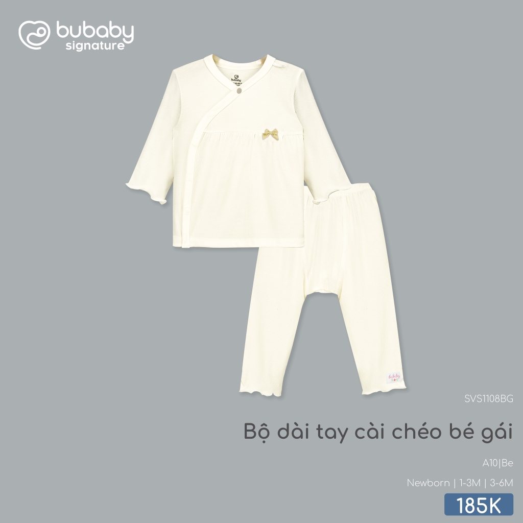 Bộ dài tay cài chéo bé gái SVS1108BG