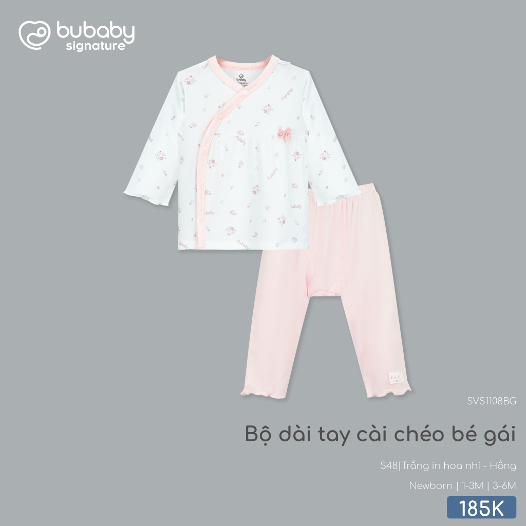 Bộ dài tay cài chéo bé gái SVS1108BG