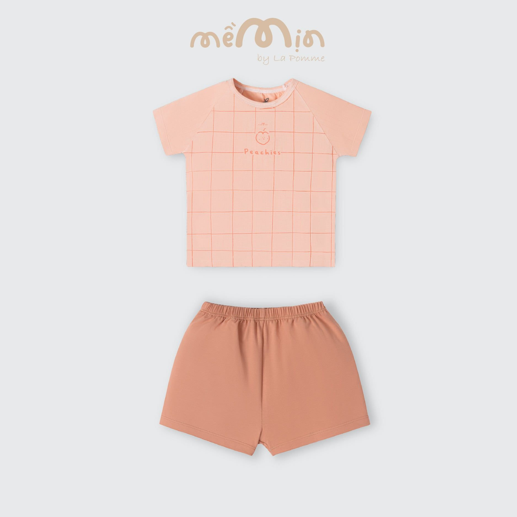 Bộ cộc tay Mềm Mịn by La Pomme vải phối họa tiết cá tính
