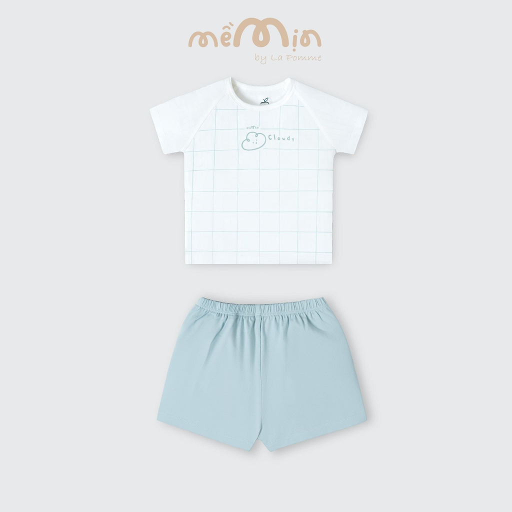 Bộ cộc tay Mềm Mịn by La Pomme vải phối họa tiết cá tính