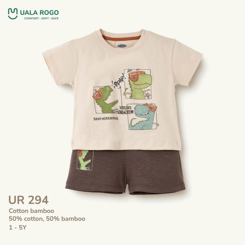 Bộ cộc tay họa tiết khủng long Uala UR 294