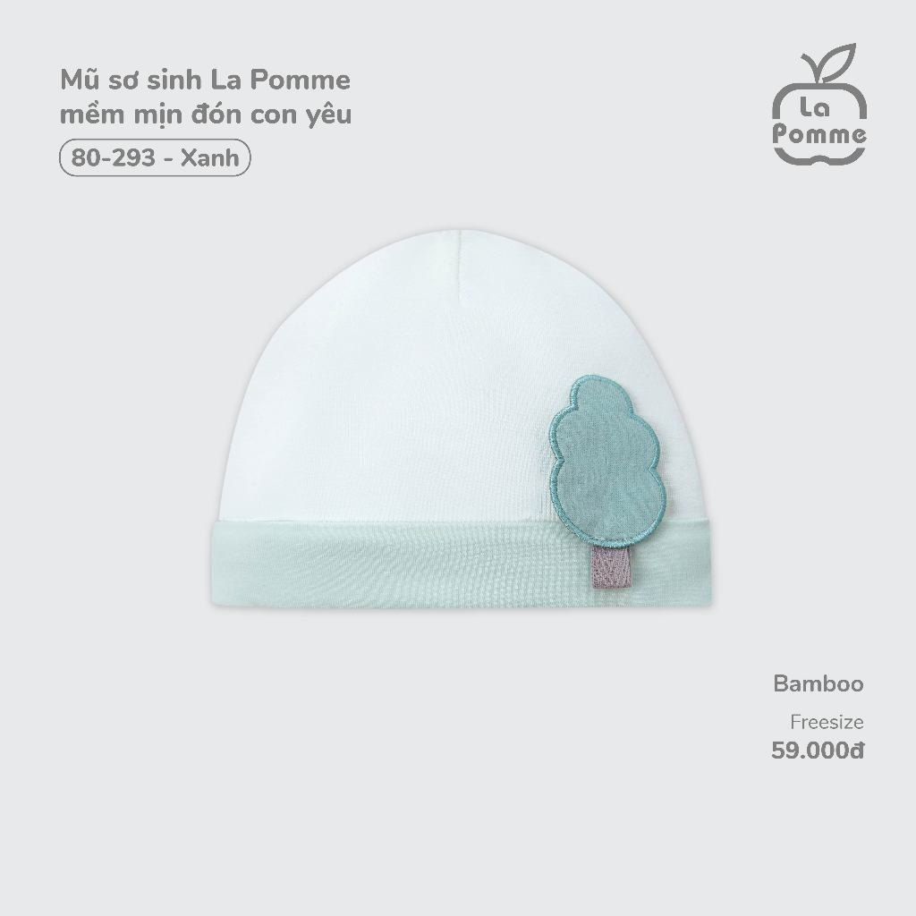 Mũ sơ sinh La Pomme mềm mịn đón con yêu