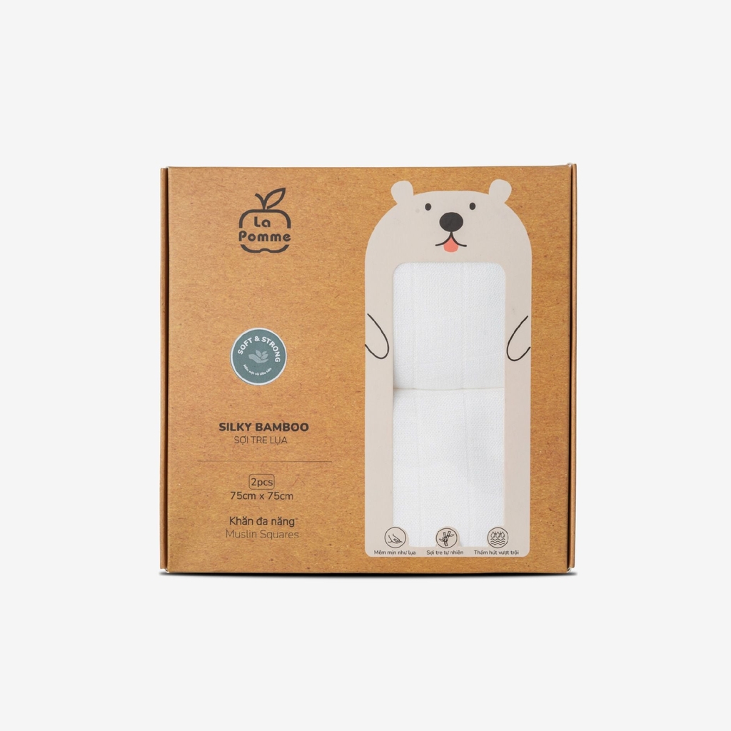 K002 Set 2 Khăn đa năng sợi tre lụa (75x75)