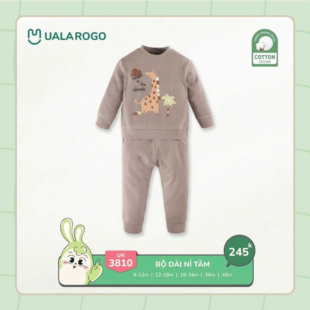 Bộ Dài Tay Nỉ Tăm Cho Bé UR 3810