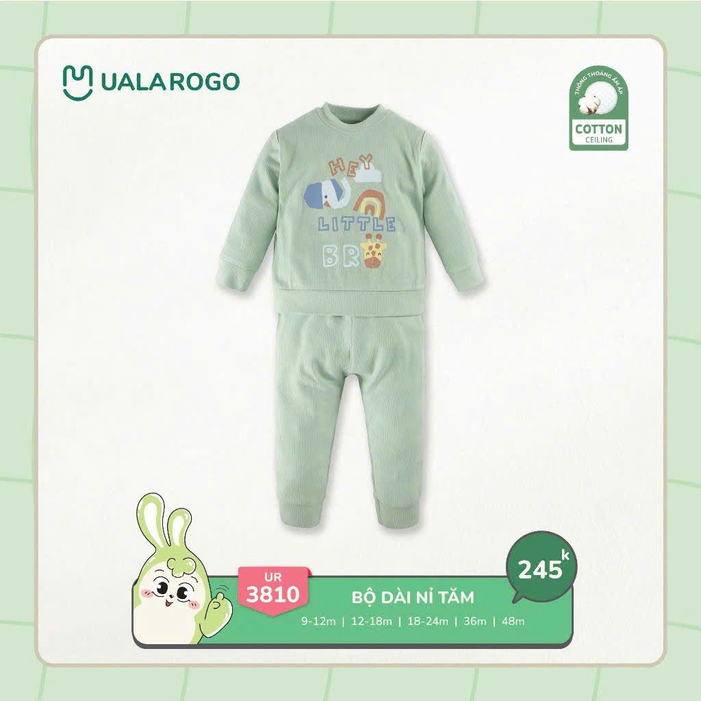Bộ Dài Tay Nỉ Tăm Cho Bé UR 3810