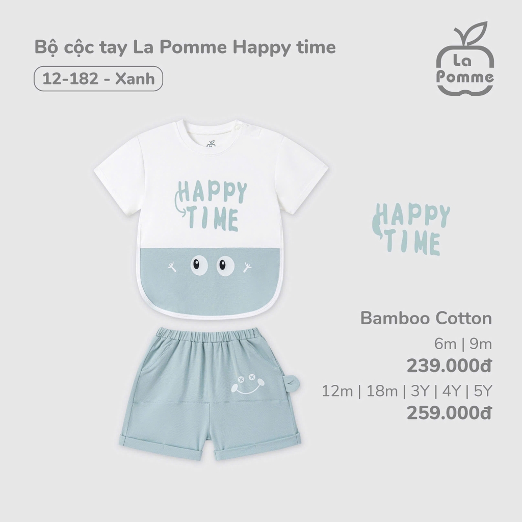 Bộ cộc tay La Pomme Happy time 12182