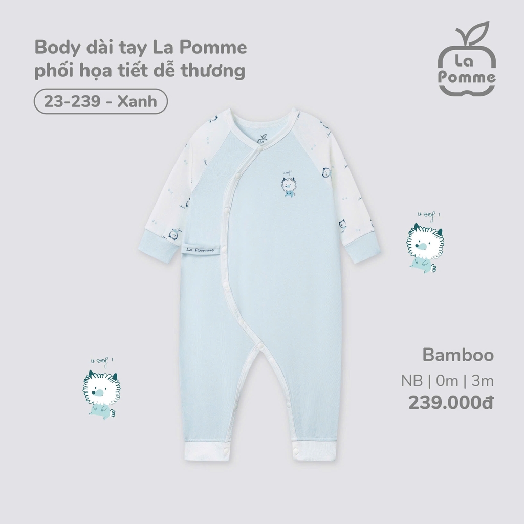 Body Dài Tay La Pomme Phối Họa Tiết Dễ Thương 23239