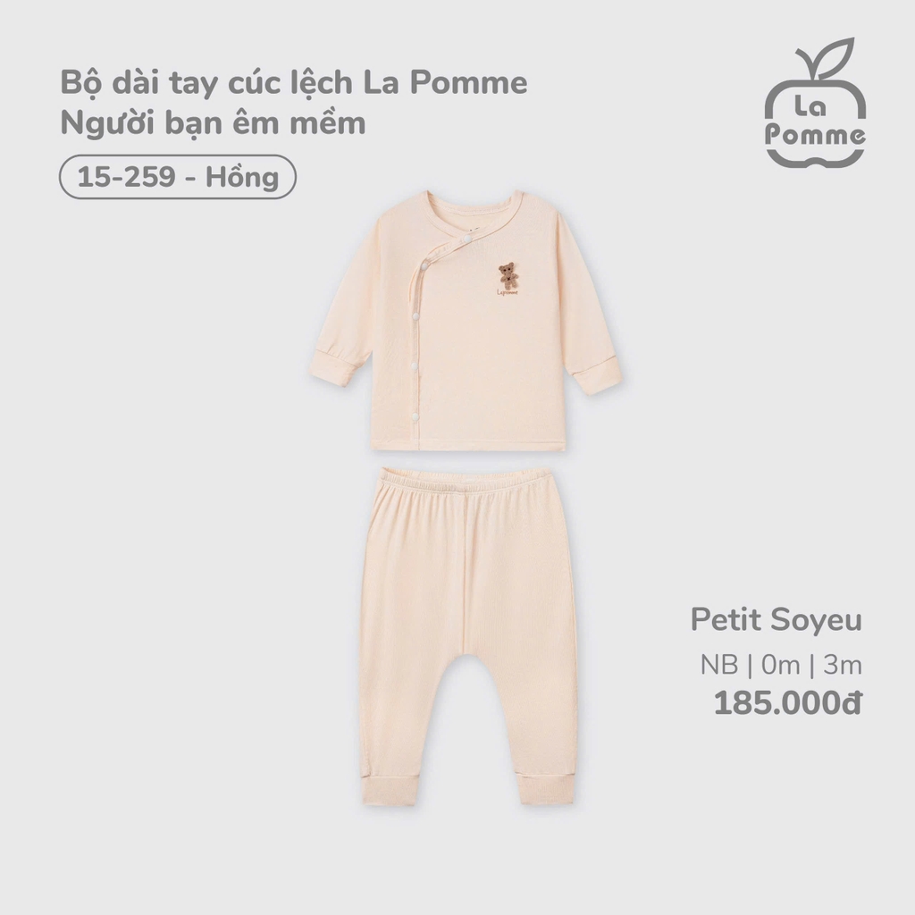 Bộ dài tay cúc lệch La Pomme Người bạn êm mềm