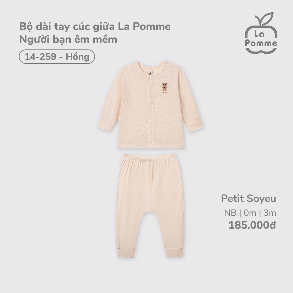 Bộ dài tay cúc giữa La Pomme Người bạn êm mềm