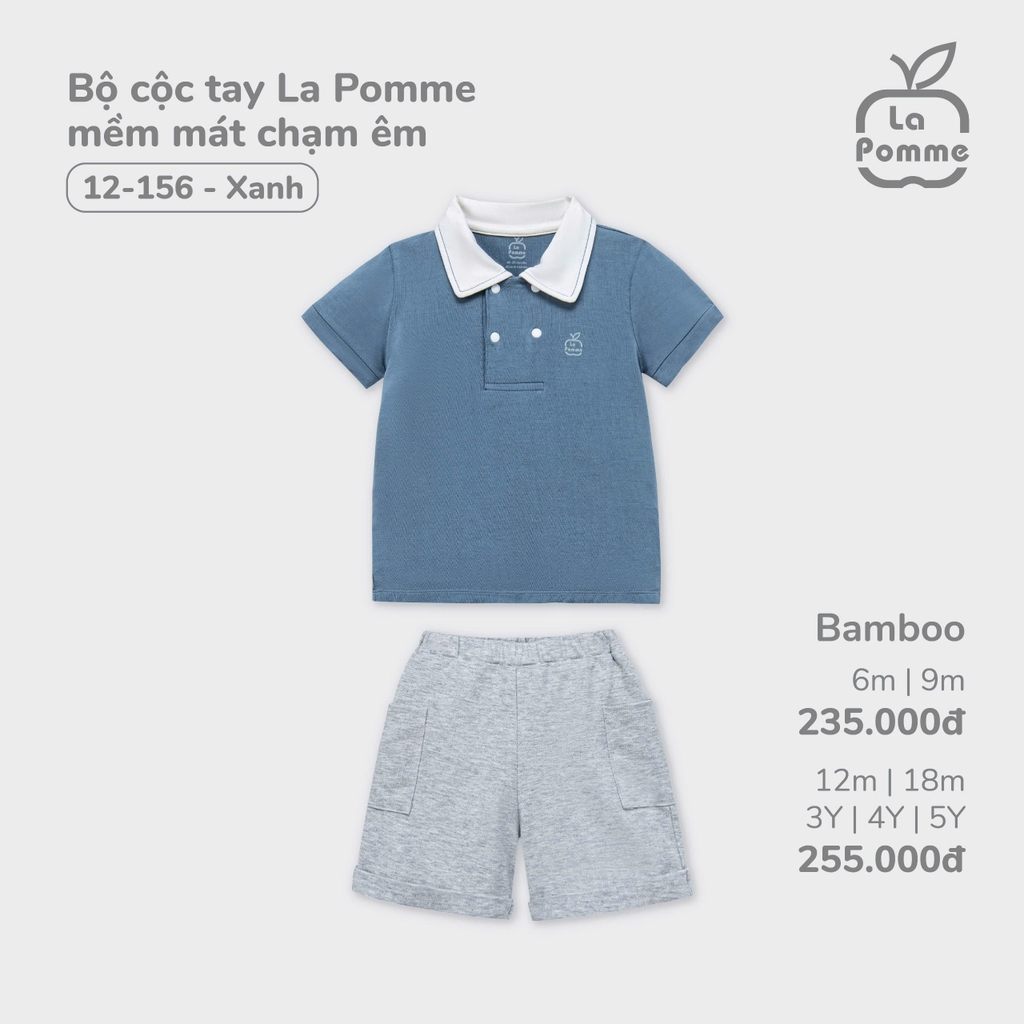 Bộ cộc tay La Pomme mềm mát chạm êm 12156