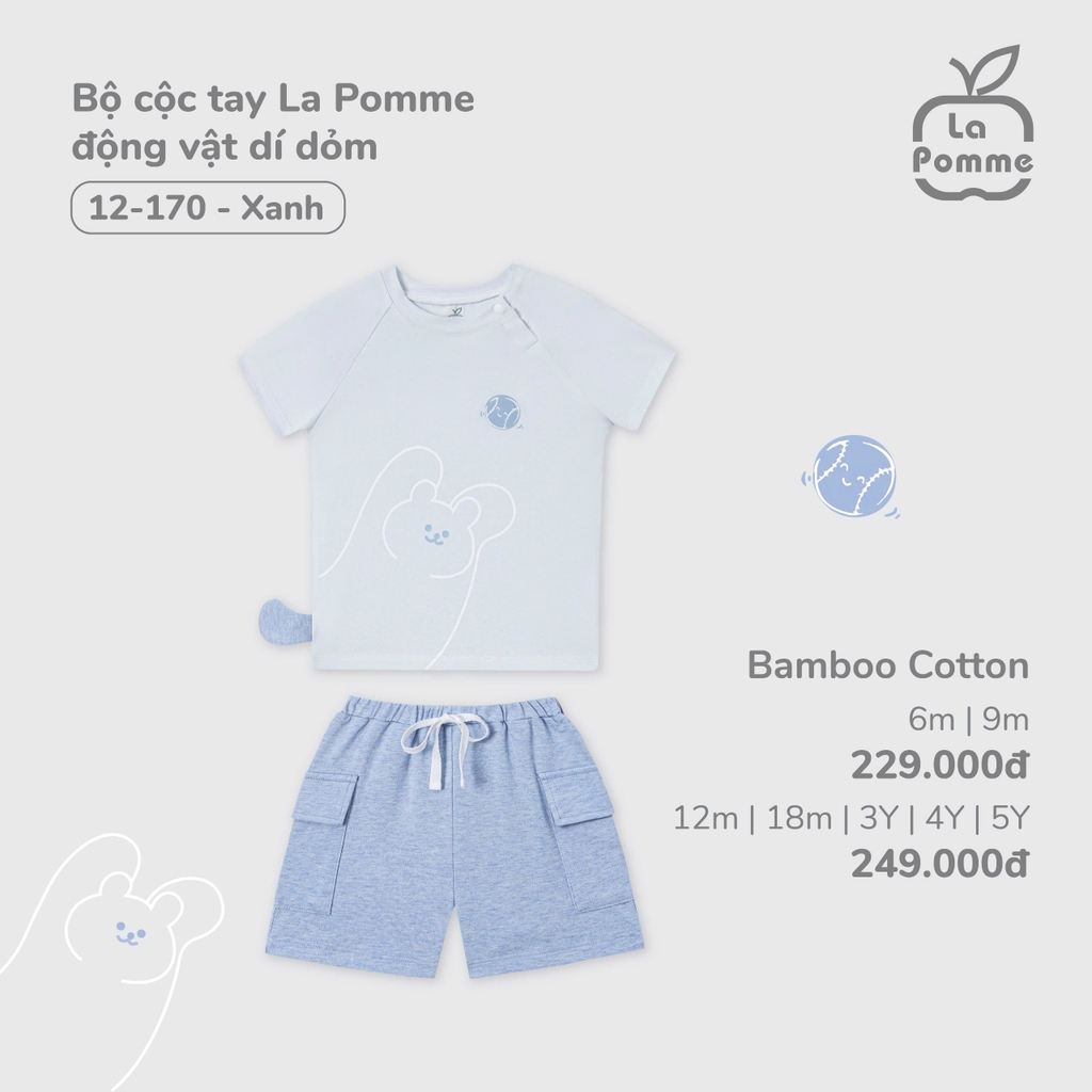 Bộ cộc tay La Pomme động vật dí dỏm 12170
