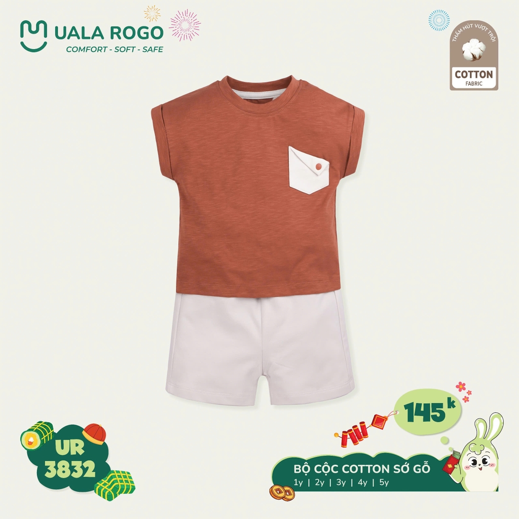 Bộ cộc tay cotton sớ gỗ UR 3832