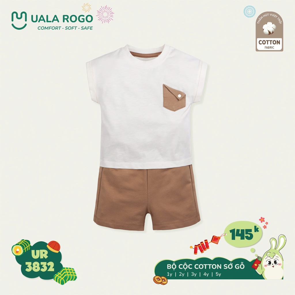 Bộ cộc tay cotton sớ gỗ UR 3832