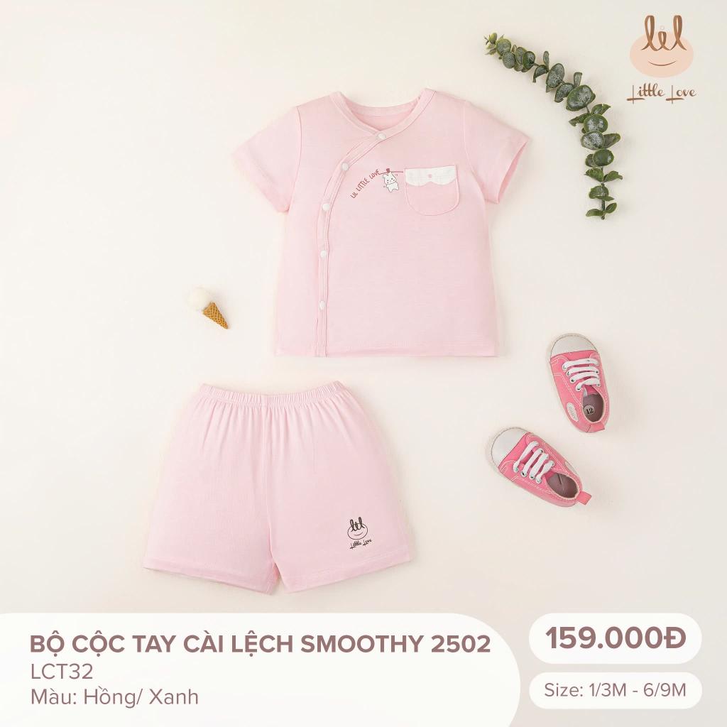 Bộ cộc tay cài lệch Smoothy 2502 LCT32