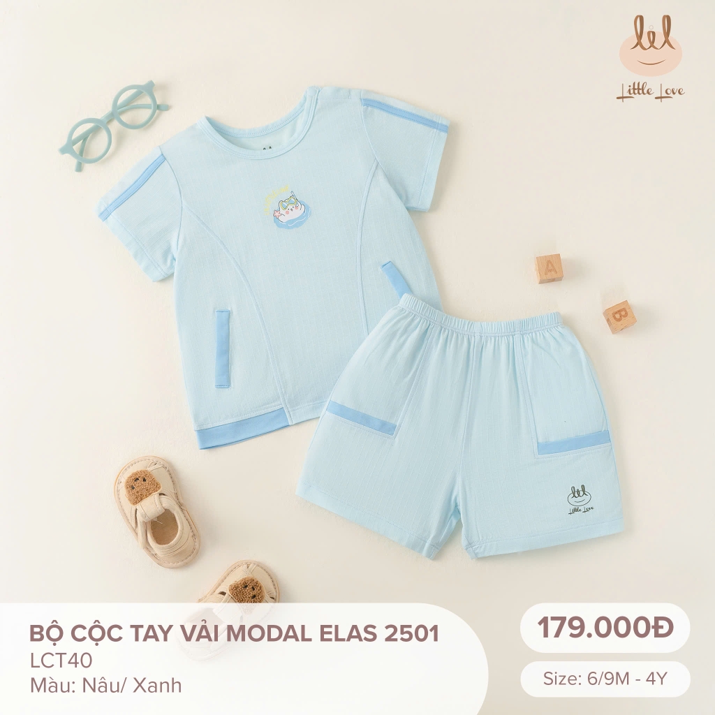 Bộ cộc tay vải modal elas LCT40