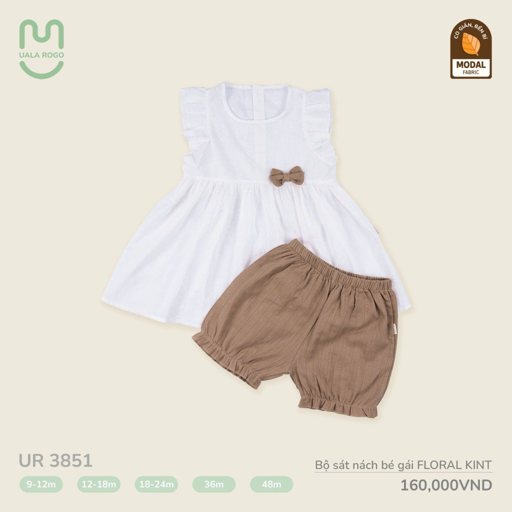 Bộ Sát Nách Bé Gái Floral Knit UR 3851