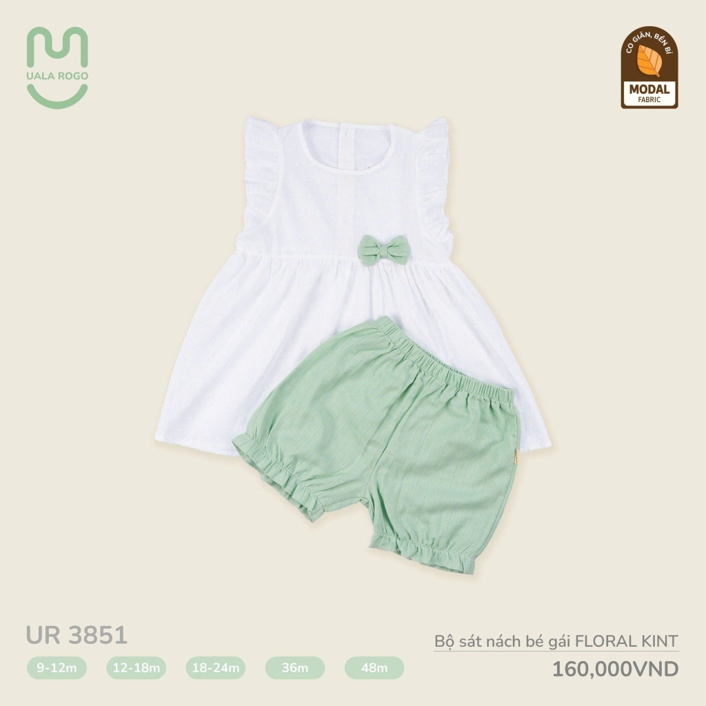 Bộ Sát Nách Bé Gái Floral Knit UR 3851