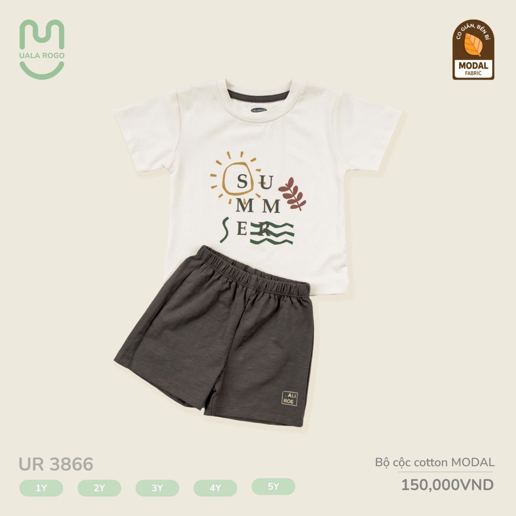Bộ cộc tay cotton modal Uala họa tiết UR3866